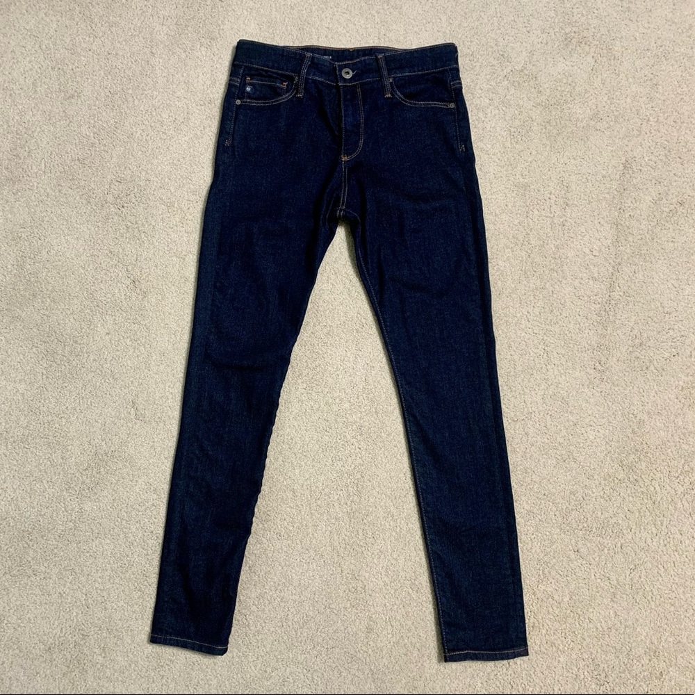 AG High Rise Skinny Ankle Jeans, 25R, Dark Blue Wash - The Farrah